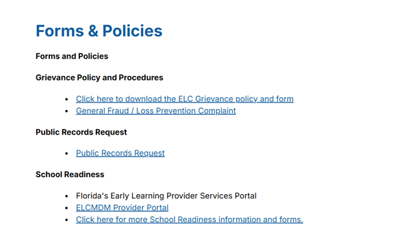 ELC Forms